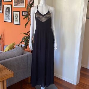 Foreign Exchange Beaded Black Maxi Dress Size Small